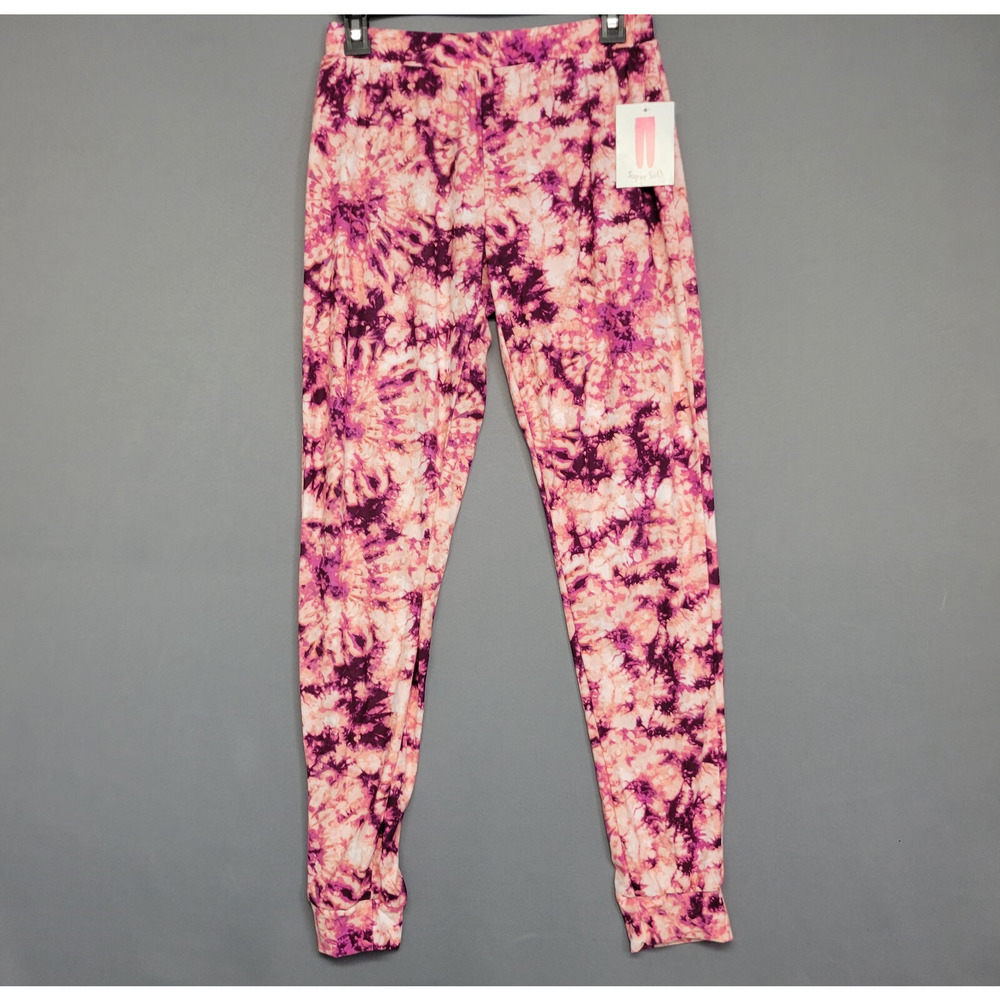 Bobbie Brooks Tie Dye Super Soft Leggings Womens Small Pink Stretches 27" Inseam